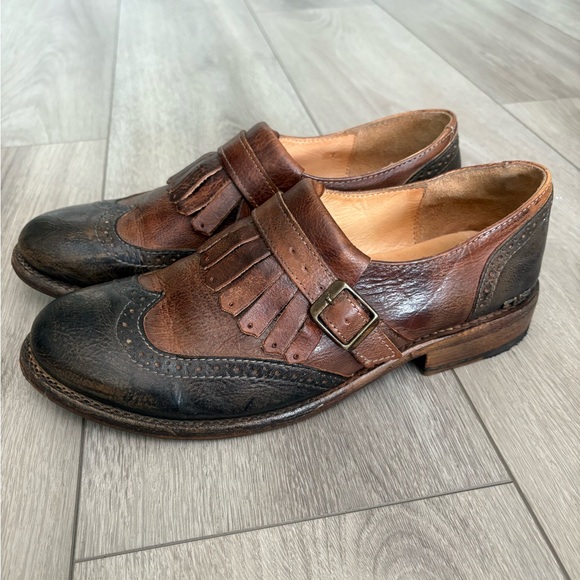 Bed Stu Womens Sz 9 Cobbler Series Distressed Rustic Wingtip Slip On Dress Shoes - Picture 1 of 12